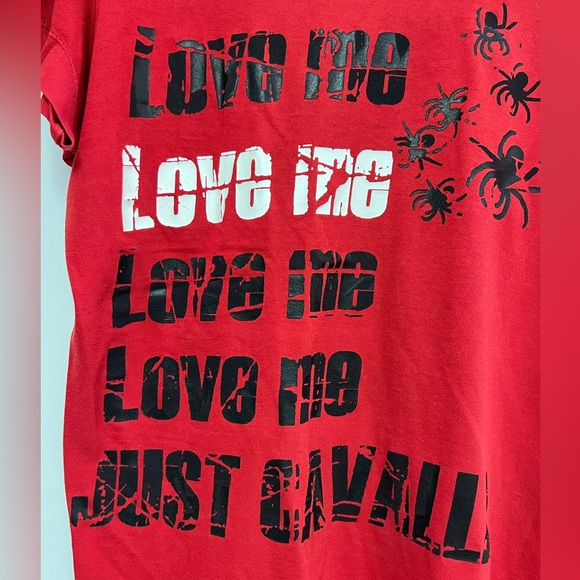 JUST CAVALLI LOVE ME T-SHIRT IN DARK RED - Picture 3 of 9